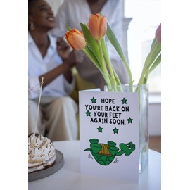 HOPE YOU'RE BACK ON YOUR FEET AGAIN SOON.Get well card - Funny get well soon card G3
