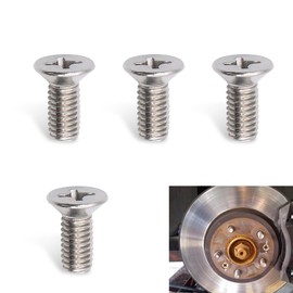 Nowkont 4 PCS Car Brake Disc Rotor Fixing Screws, Stainless Steel High Temperature Resistant Cross-Slotted Screws, Replacement OEM Number 93600-06014-0H Accessories, Compatible with Honda (Silver)