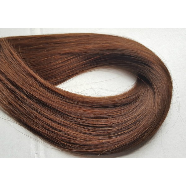 TRESSMATCH 16” -18" Remy Human Hair Thick to Ends Clip in Extensions Chocolate/Reddish Brown (#4) 9 Pieces (pcs) Full Head Set [4.2oz/120grams] …
