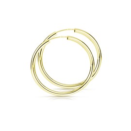 Materia Women's Earrings, Gold Hoop Earrings, Lightweight - 925 Sterling Silver Gold-Plated 15, 20, 30, 40, 47, 60 mm / 2.5 mm wide - Made in Germany, Gold-Plated Silver, gold