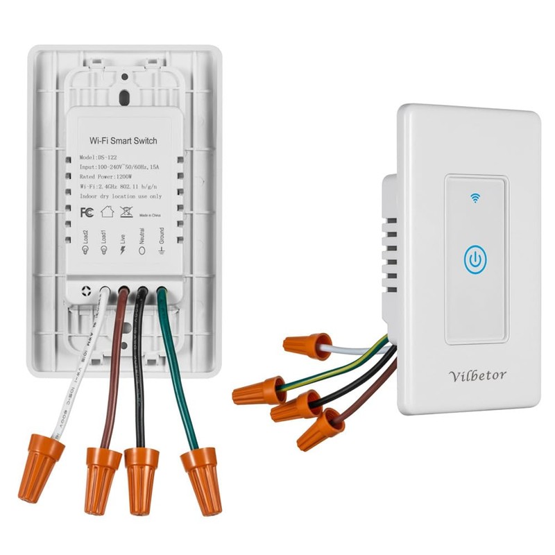 Tuya Smart Light Switch Compatible with Alexa, Single Pole 1