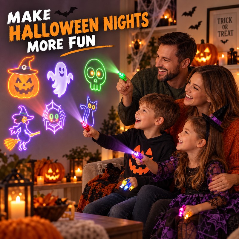Halloween Finger Projector Lights, 36PCS LED Party Favors for Kids,