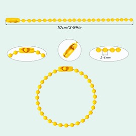 300 Pcs Ball Bead Chain, 20 Color 2.4mm 3.9" for Dog Tag & Beaded Keychains