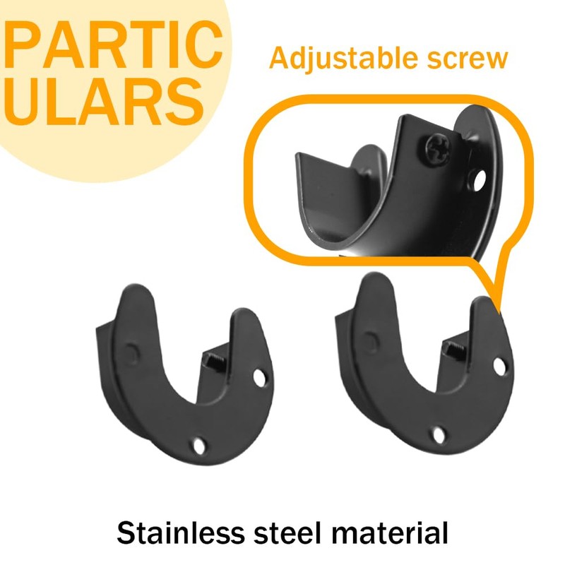 Yosawa 2 PCS Stainless Steel Closet Rod Bracket,Heavy Duty U