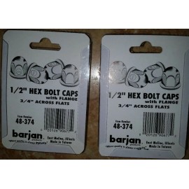 BARJAN Trucker 1/2" Hex Bolt Lug Caps Cover with Flange Barjan 48-374 Automobile