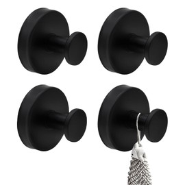 LightBeacon 4 Stück Saugnapf Haken, Saugnapf Handtuchhaken Belastbar 5kg, Ohne Bohren Schwarz, Saughaken Handtuchhalter, Extra Stark Wandhaken für Küche und Bad