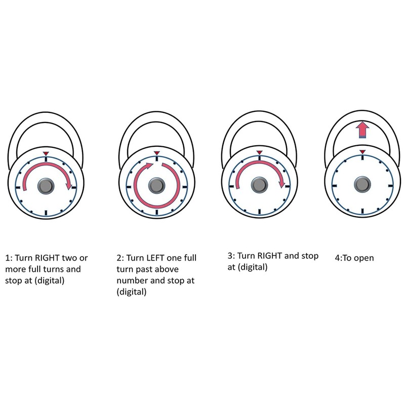 Standard Dial Combination Lock, 2 in. Wide with Different Combination