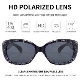 Dollger Polarized sunglasses for women UV Protection polarized Trendy sunglasses For Driving Square Frame Tortoise Black