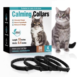 Calming Collar for Cats Cat Calming Pheromone Collar for Cats Lasts 30 Days Relief Anxiety Stress Separation and Relieve Bad Behavior Cat Adjustable Appeasing Calming Collar Make Cat Relaxed 4 Pack