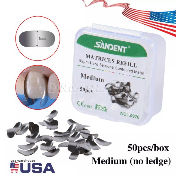 SANDENT 35μm Medium Dental Wave Shape Metal Matrice Contoured Sectional