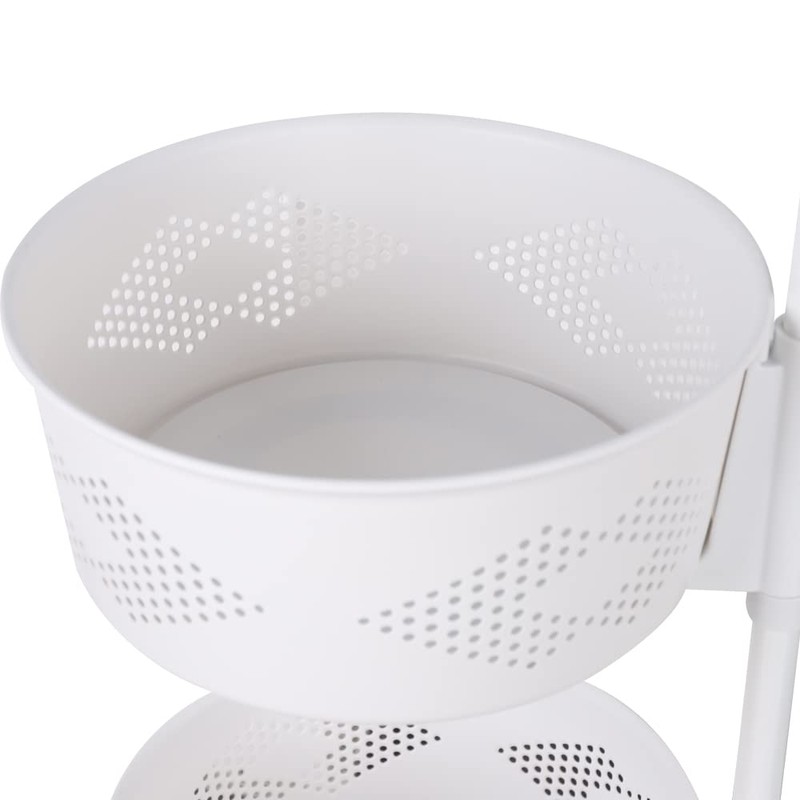 ATOLOMOTOR 5-Tier Rotating Fruit Vegetable Rack with Wheels, Kitchen Carts