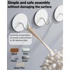 DEKAZIA® Set of 4 Self-Adhesive Ceiling Hooks White - Extra