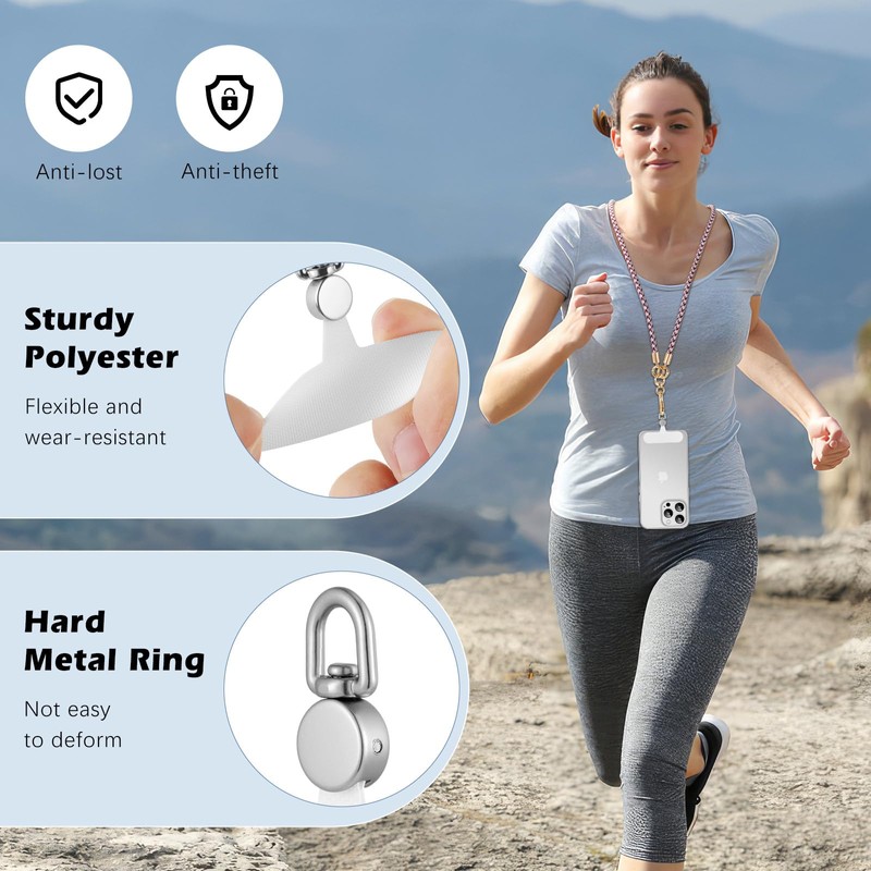 MoKo 2 Pack Phone Tether Tab, Rotatable 360° Phone Lanyard