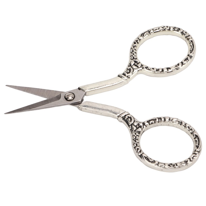 Sewing Scissors Vintage Chain Silver Bauhinia Stainless Steel Pointed Small