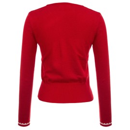 Junior's Long Sleeves Knit Shrug Bolero Cardigan Red X-Large