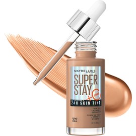 MAYBELLINE Maybelline Super Stay Up to 24HR Skin Tint, base de maquillaje de cobertura ligera a media radiante, maquillaje con vitamina C, 322, 1 unidad