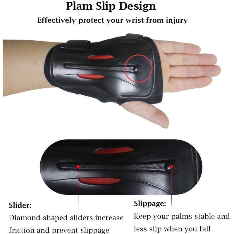 CTHOPER Long Damping Non-Slip Anti-Fall Wrist Guards for Roller Skating