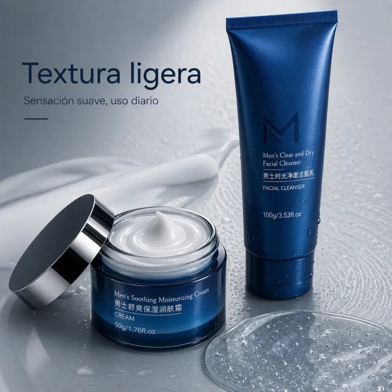 Kit Skincare Hombre Limpieza, Hidratación Facial, Antiedad
