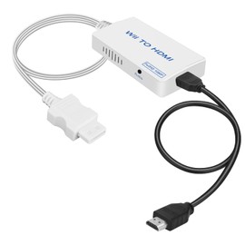 Uhddadi Wii to HDMI Adapter with HDMI Cable - Converter with Full HD 1080p/720p Video and 3.5mm Audio - Supports All Wii Modes (White)