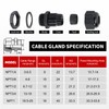 AMPELE Cable Gland 20 Pack 3-25mm Waterproof Adjustable 1/4'', 3/8'',