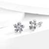 MASOP Stud Earrings Flower Zirconia White Earrings Stud with AAA