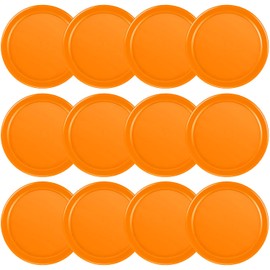 Coopay 12 Pieces Home Air Hockey Pucks 2.5 Inches Heavy Replacement Pucks for Game Tables Equipment Accessories, 12 Grams (Orange)