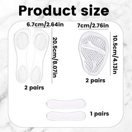 GegXcn 5 Pairs Gel Insoles for Women, Party Feet Gel Cushions, High Heels Insoles are Suitable for Various Occasions, Including Work, Social Activities, and Leisure Outings