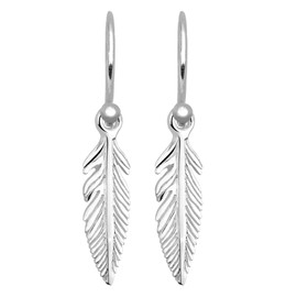 Elli Women's 925 Sterling Silver Xilion Cut Feather Earrings