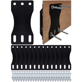 12 Pcs E-Track Rail Mounting Back Plate E Track Plate Installation Kit Heavy Duty X-Track & E-Track Backing Plate with Bolts, Nuts, and Washers for Enclosed/E-Track Tie-Down System