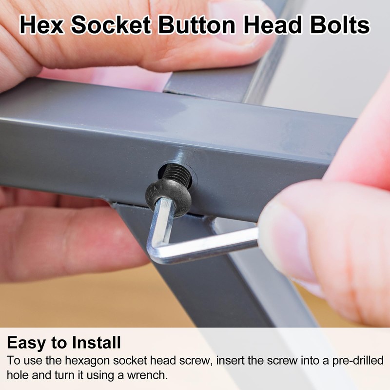 sourcing map M5x6mm Hex Socket Button Head Cap Bolts Screws