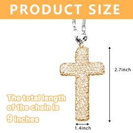 Bling Car Rear View Mirror Accessories Hanging Pendant,Cross Crystal Rhinestone for Car Mirror Hanging,Double-Sided Cross Diamond Religious,Interior Men Women Accessories
