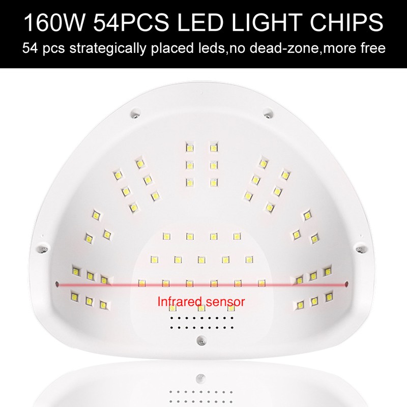 T4 160W 54pcs LED Nail Light Two Hands Nail Gel