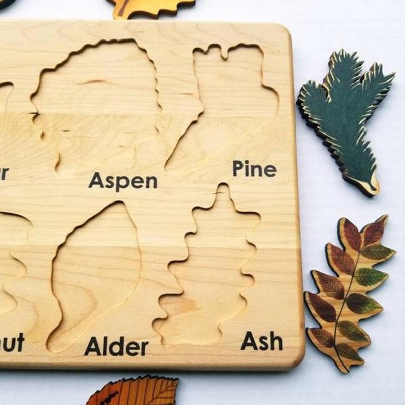 Leaf Wooden Jigsaw Puzzles Leaf Puzzle Educational Learning Toys for