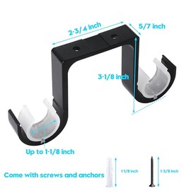 Soporte Para Barra De Cortina, 4 Unidades, Aleación De Aluminio, Montaje En Techo, Doble Soporte Para Cortinero, Color Negro