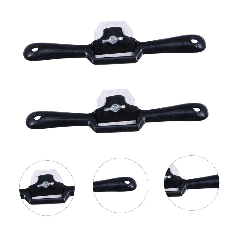 TEHAUX 2 Pieces Adjustable Spokeshave with Flat Base Metal Trimming