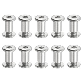 PATIKIL Hex Chicago Screws, 20 Set Binding Screw Posts M6 x 12 mm Connecting Hex Drive Socket Cap Bolt Nuts for Scrapbook Leather Belt Album Photo Furniture Repair, Silver