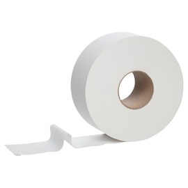 AVG- Jumbo JRT Bath Tissue 2- Ply White Tissue Paper for Dispenser- 12 Rolls per Pack
