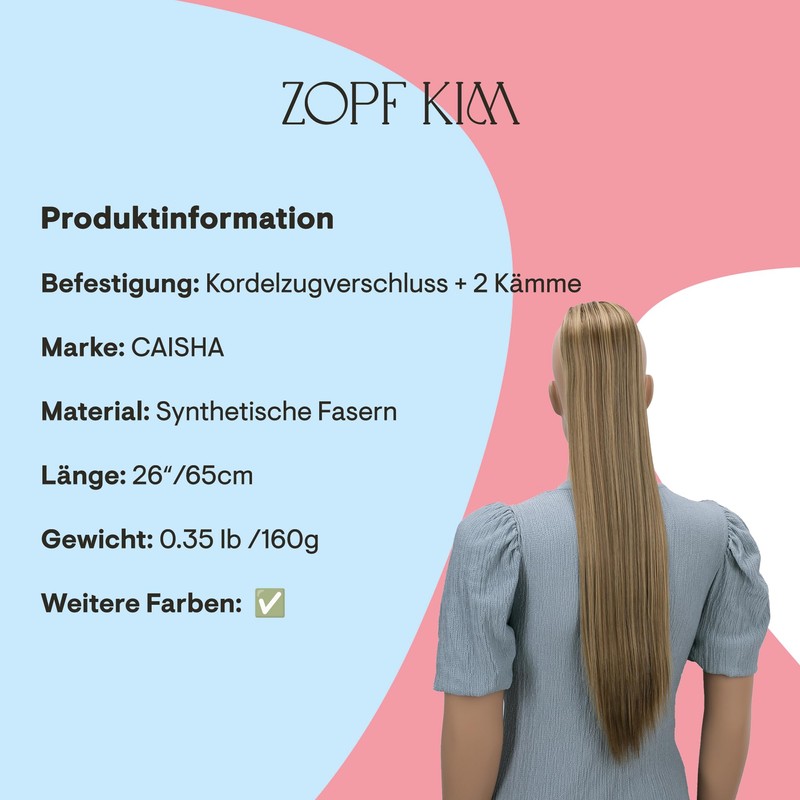 Prettyshop 65 cm Ponytail Hair Extension, Straight