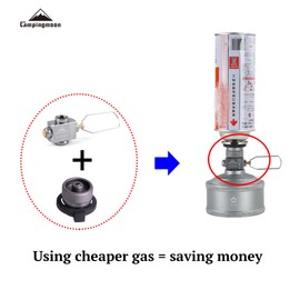 CAMPINGMOON Butane to Isobutane Gas Canister Refill Adapter Screw Lindal Valve Camping Stove Adapte