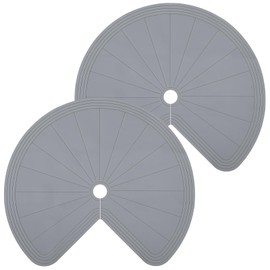 DoubleFill 2 Pack 26 Inch Lazy Susan Shelf Liner Silicone Shelf Liner Non Adhesive Circle Kitchen Liners Non Slip Cabinet Liners for Drawer Refrigerator Cupboard Cabinet Organizers, Gray