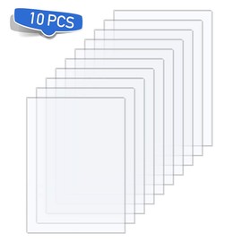 Plexiglass Sheets Pack of 10 Durable PET Panels for Poster & Picture Frames, Arts & Crafts Plastic Sheeting Protective Sheet Barrier Made in USA (10, 5X7)