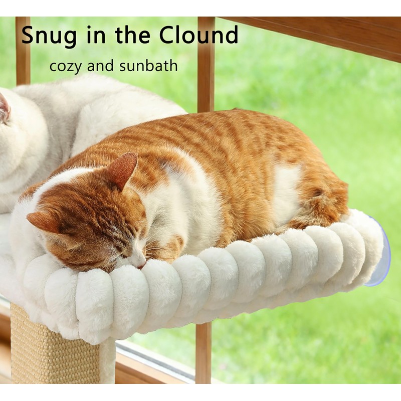Cat Scratching Post with Large Window Perch, 47-Inch Tall Sisal