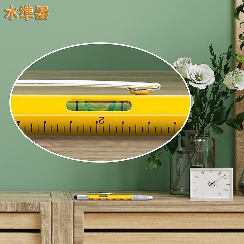 GOOMAND Multifunction Ballpoint Pen Screwdriver Leveler Vernier Calipers Scale with