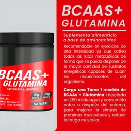 Bcaas  Glutamina Aminoácidos Psn 500g Sabores Natural