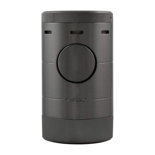 Xikar Volta Quad Flame Tabletop Lighter, High Performance, Camera Aperture-Inspired Lid, Gunmetal