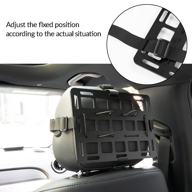 XUKEY 2 Pcs Car Headrest Organizer,Rigid Molle Panel Molle Seat