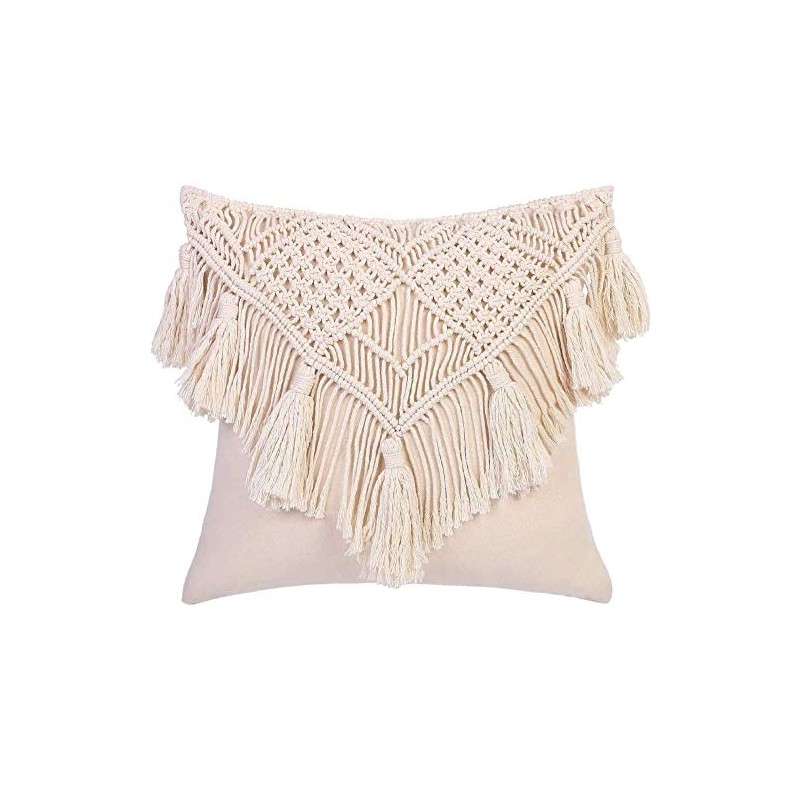 Macrame Cushion Case, Woven Boho for Sofa Couch Bench Car