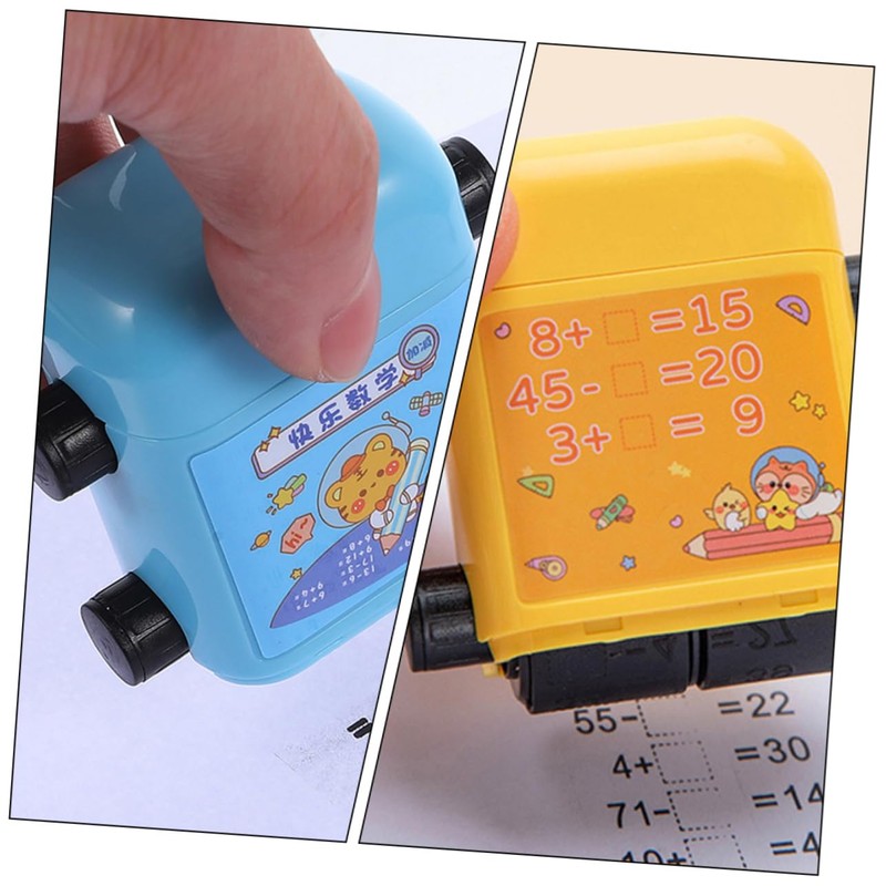 Angoily 3Pcs Math Roller Stamps for Training Stampers with Automatic