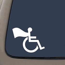 CMI DD968W Super Handicapable Decal Sticker | 5-Inches By 3.8-Inches | Premium Quality White Vinyl