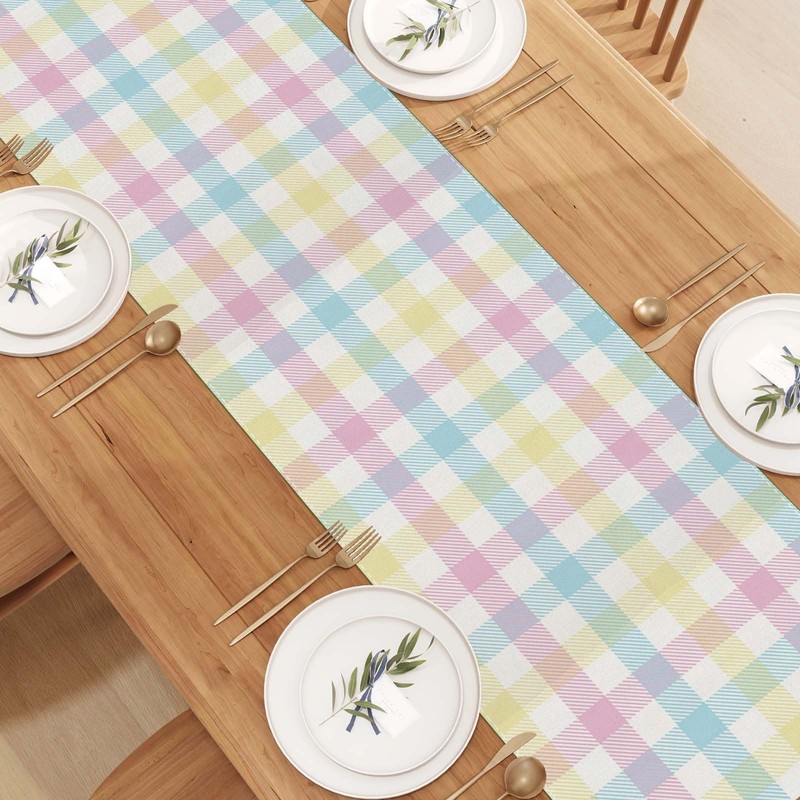 Buffalo Check Plaid Spring Table Runner Farmhouse Spring Summer Easter